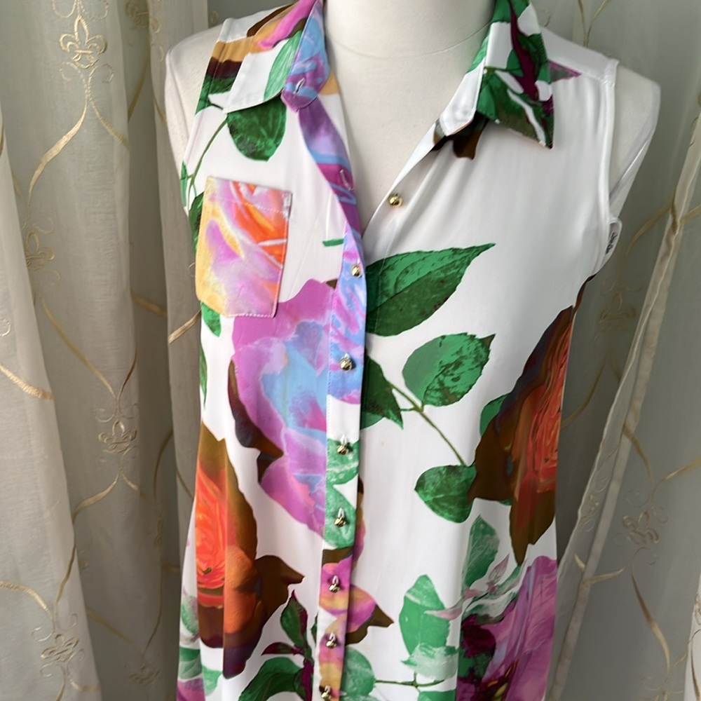 Calvin Klein Sleeveless Floral Dress - Picture 2 of 5